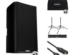 QSC K12.2 K.2 Series 12 2000W Powered Speaker Pair with Essential Accessories